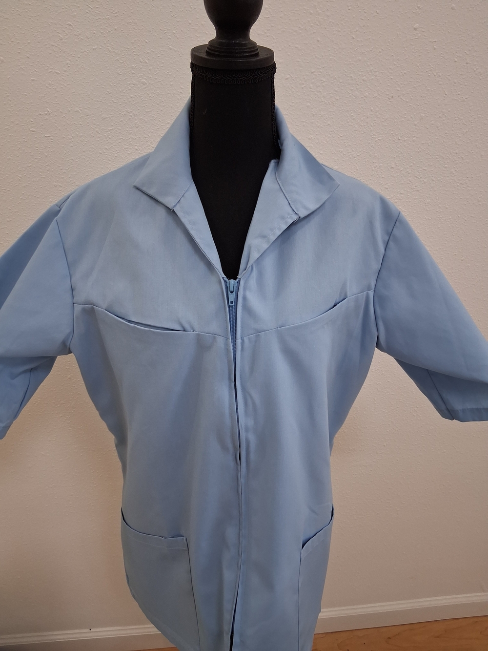 Landau Light Blue Medical Scrub Jacket Size L
